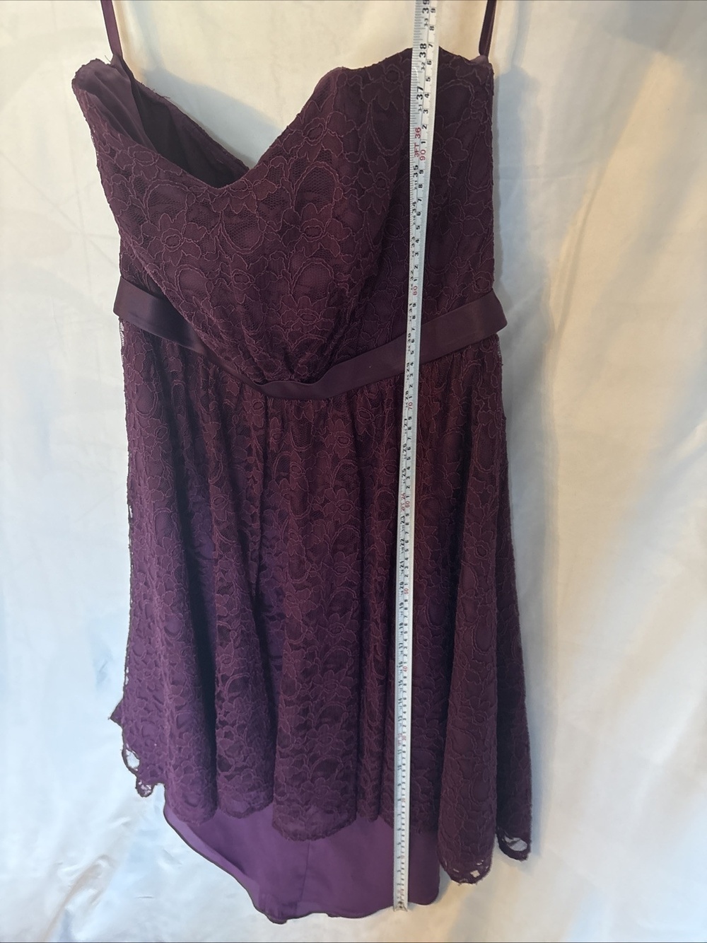 Mori Lee Madeline Formal Bridesmaid Party Dress Purple Eggplant Size 20/22 - Picture 7 of 14